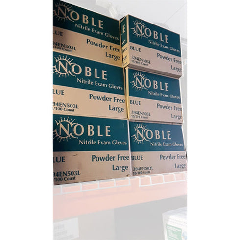 Noble Products 4 Mil Thick Powder-Free Nitrile Gloves LARGE - 10 box of 100 ( case 1000 )